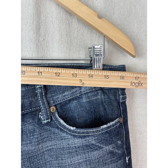 7 For All Mankind Western Cowgirl Flare Denim‎ Jeans Size 30 Dark Wash Cotton US - Picture 3 of 12